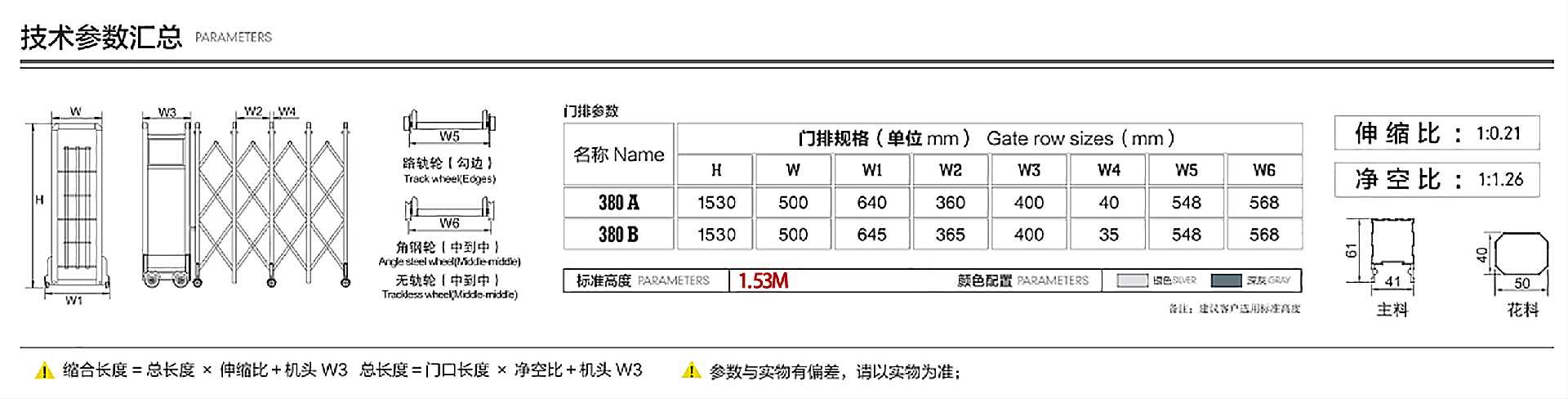 303梟龍系列電動伸縮門參數